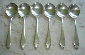 Heirloom Plate 1920 S Cardinal Pattern 6 Gumbo Spoons Soup Spoons Monogram G