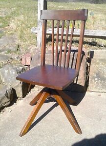 Antique Maple Childs Size Desk Chair W Adjustable Swivel Seat