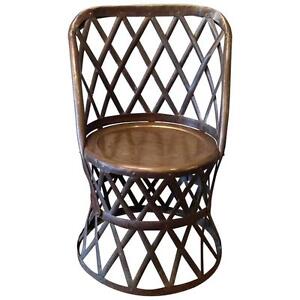 Hollywood Regency Braided Brass African Safari Inspired Chair By Sarreid