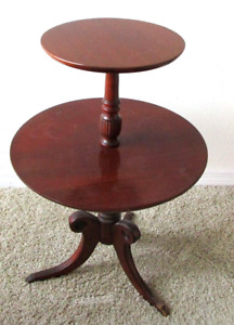 Antique Stunning Walnut Imperial Furniture Co Vintage Side 2 Tier Table
