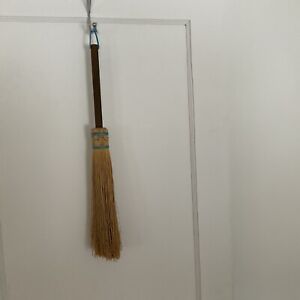 Vermont Hand Made Natural Bristle Broom Fireplace Hearth Whisk New Blue Weave