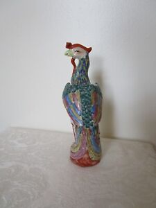 Vintage Antique Chinese Phoenix Bird Figurine Hand Painted Very Good