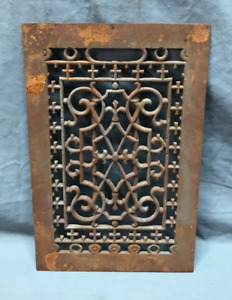 Antique Vtg Cast Iron Heat Grate Grill 8x12 Register Cover Rust Old 583 24b