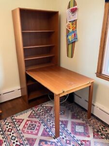 Domino Mobler Vintage Mid Century Modern Teak Drop Front Desk And Bookshelf