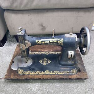 Antique 1914 White Rotary Usa Sewing Machine In Cabinet Fr 2878056 Restore