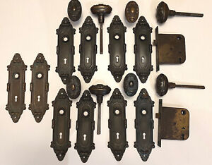Antique Yale Towne Meridian Door Knob Hardware Mortise Locks No Keys 24 Pc