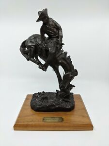 Outlaw By Frederic Remington Cast Resin Reproduction Statue On Wooden Base