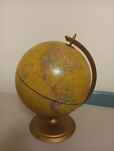 Vintage Crams Imperial 12 World Globe Ussr On Metal Stand Made In Usa