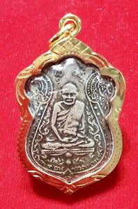 Vintage Coin Lp Eiam Talisman Wat Nang Thai Buddha Amulet Pendant Charm K302