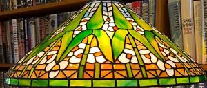 Antique Tiffany Studios Reproduction Arrowroot Leaded Glass Lamp Shade
