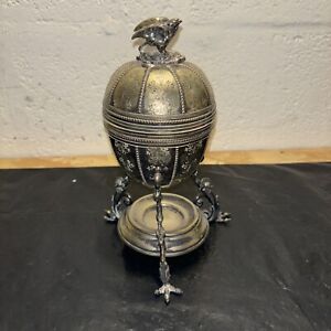Antique Christopher Silverplate Egg Coddler Boiler Warmer With Eagle