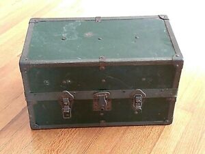 Antique Metal Small Chest Trunk Luggage