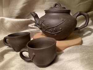 Chinese Yixing Zisha Clay Pottery Teapot Plum Blossom Design Clay Pot