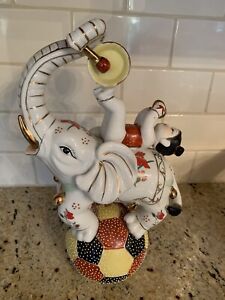 Ceramic Satsuma Circus Elephant Vintage Antique Japanese Art Sculptures