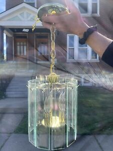 Small Vintage Chandelier Light Mid Century Glass Formal