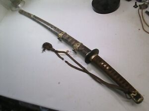 Ww2 Japanese Navy Officers Kai Gunto Sword Wit Scabbard Signed Dated Minty V9
