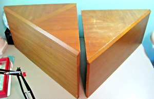  2 Teak Triangular Coffee Tables Benches Mcm Laurits M Larsen Danish Modern