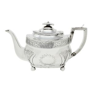 Silver Tea Pot 1812 Antique George Iii Era Sterling London Hallmarks Sl22 
