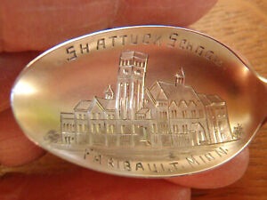 Vtg 1902 Shattuck School Faribault Minn Sterling Silver Souvenir Spoon Etched