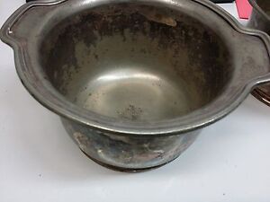 58 5lbs Copper Nickel Silver Soldered Scrap Norte Dame Soup Tureen Serving Bowls