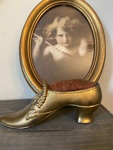 Brass Shoe Sewing Pin Cushion 5 Antique Victorian Retro