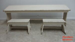 Antique Mission Style Childs Desk And Bench Set Library School B