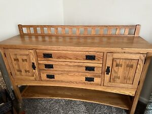 Richardson Brothers Furniture Co Solid Oak Mission Sideboard Buffet