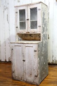 Antique Medical Cabinet Wood Apothecary Bathroom Cupboard Hutch Primitive