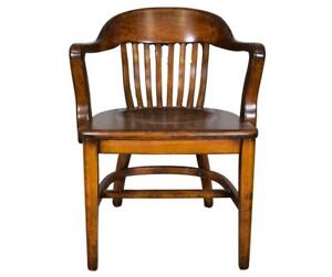 Antique Mahogany Lawyers Bankers Armchair 21954
