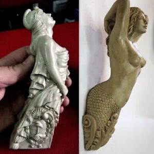 2 Figurehead Nautical Siren Busts Marine Statues Ship Sailboat Sea Boat Sailors