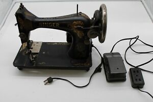 Singer Sewing Machine Antique Vintage 1919 W Pedal M 128 Needs Belt Working