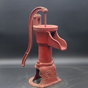 Unmarked Manual Well Water Hand Pump Red Cast Iron Complete