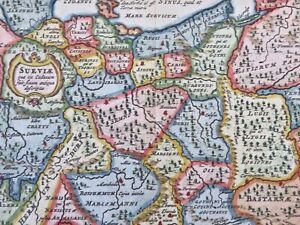 Swabia Eastern Germany Ancient World Bohemia Prussia Poland 1686 Miniature Map