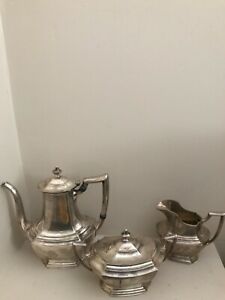 Antique Sterling Silver Tea Set By Wallace 3 Piece Set The Washington 1850