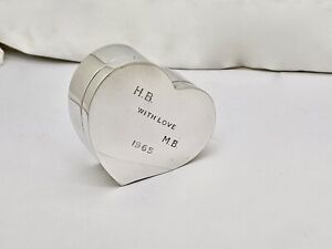Vintage Tiffany Portugal Modernist Lidded Sterling Silver Heart Form Trinket Box