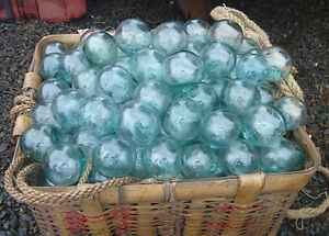 Japanese Glass Fishing Floats 2 Lot 15 Seal Button Balls Authentic Vntg Usa Bz