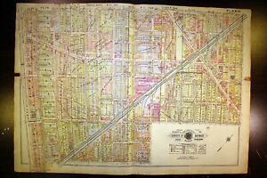 Antique Plat Map Detroit Mi Warren Grand River Blvd Baist S 1918 34 X 24 