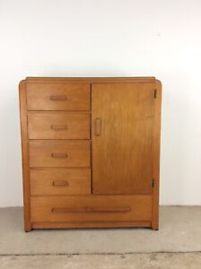 Art Deco Style Compact Armoire With 5 Drawers