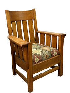 Antique Harden Arts Crafts Mission Oak Arm Chair Original Stickley Style 1910