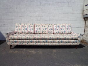 Mid Century Modern Sofa Couch Retro Danish Style Loveseat Seating Wood Legs