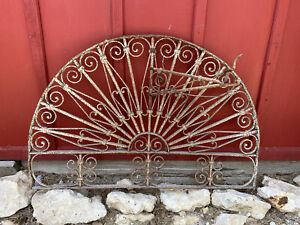 Antique Arched Window Transom Architectural European Import 4 Feet Long 