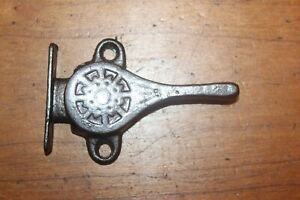 Antique Victorian Banjo Style Window Sash Lock Latch Cleaned Repainted Ff 15