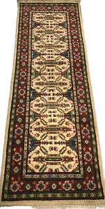 2x6 Vintage Super Fine Kazak Caucasian 100 Wool Handmade Oriental Area Rug
