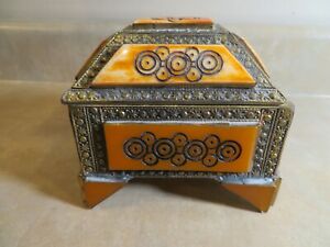 Vintage Moroccan Small Chest Trunk Box Camel Bone Or Artificial Inlay