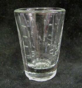 Antique Medical Glass Medicine Measure Cup W Red Cross