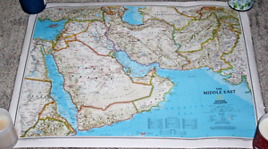 National Geographic Laminated Map Of The Middle East 2010 Not Folded Ship Rolled
