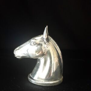 Vintage Silverplated Horse Head Paperweight Jennings Bros Signed J B 863