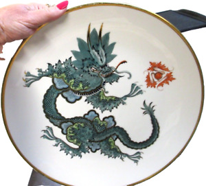 Rosenthal Charger Plate With Large Ming Green Dragon Gold Accents 12 7 8 