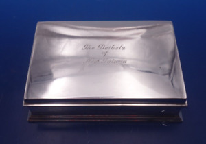 Vintage Sterling Silver Cigar Box By Gorham 173 For The Deibels Of New Guinea