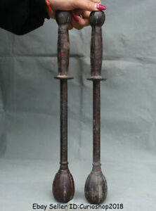 16 4 Collected Old Chinese Red Bronze Dynasty Hammer Sinker Ancient Weapon Pair